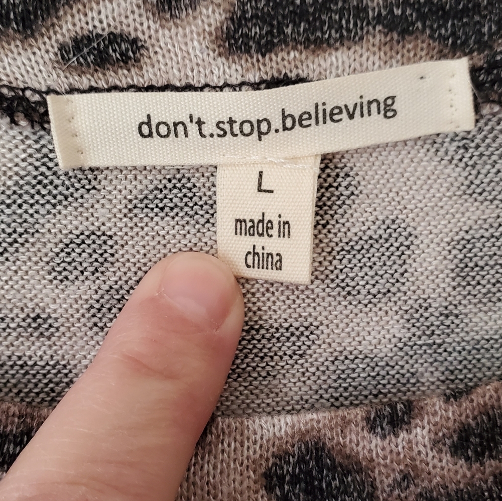 Don't Stop Believing/Cheetah Layered Top - Picture 2 of 6